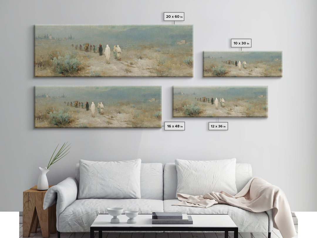 Wandering Saints Path – Framed Canvas Print – Christian Art Canvas – Panoramic Wall Art – Christian Decor – Christmas Art – Christian Paint