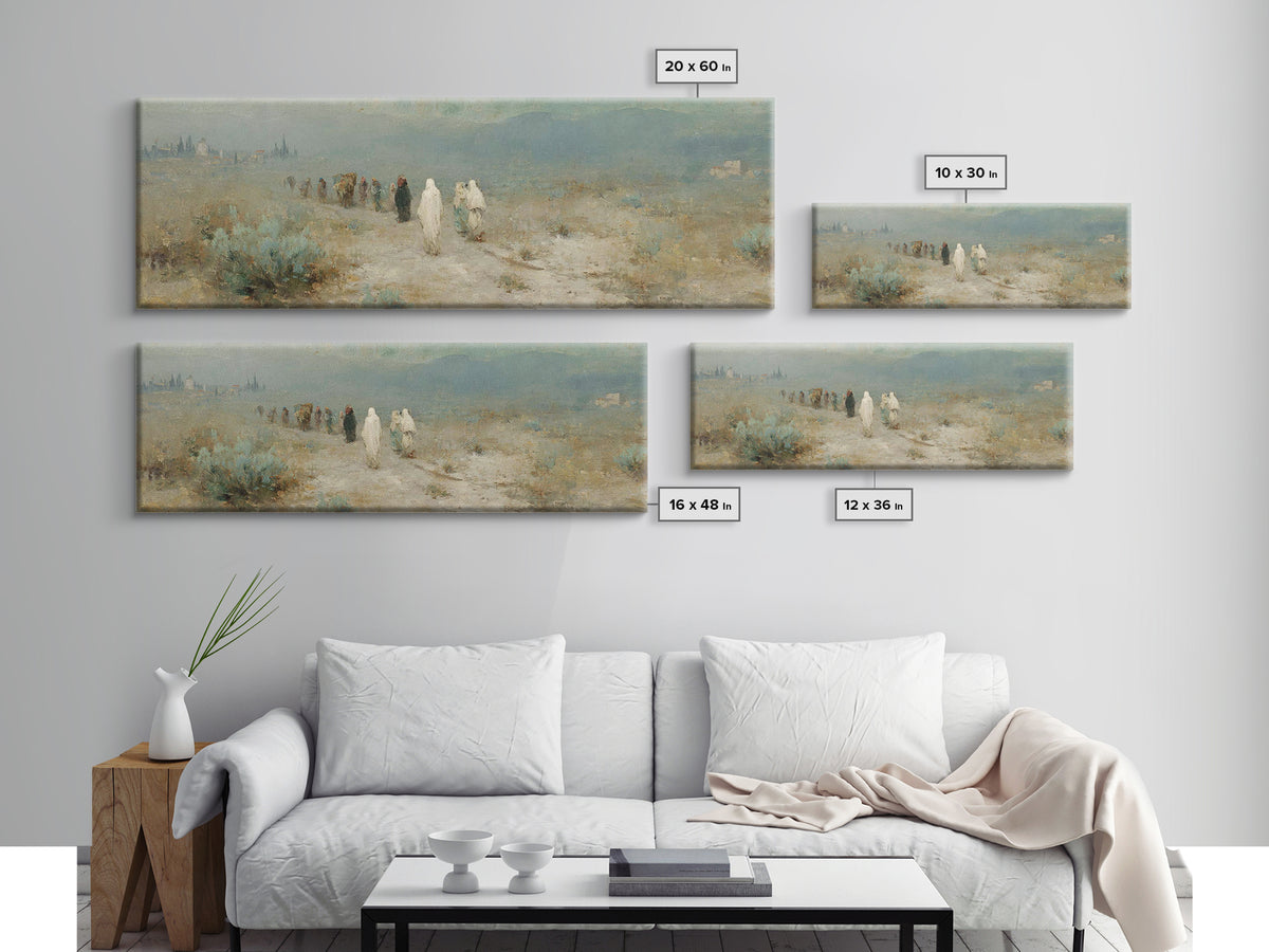 Wandering Saints Path – Framed Canvas Print – Christian Art Canvas – Panoramic Wall Art – Christian Decor – Christmas Art – Christian Paint