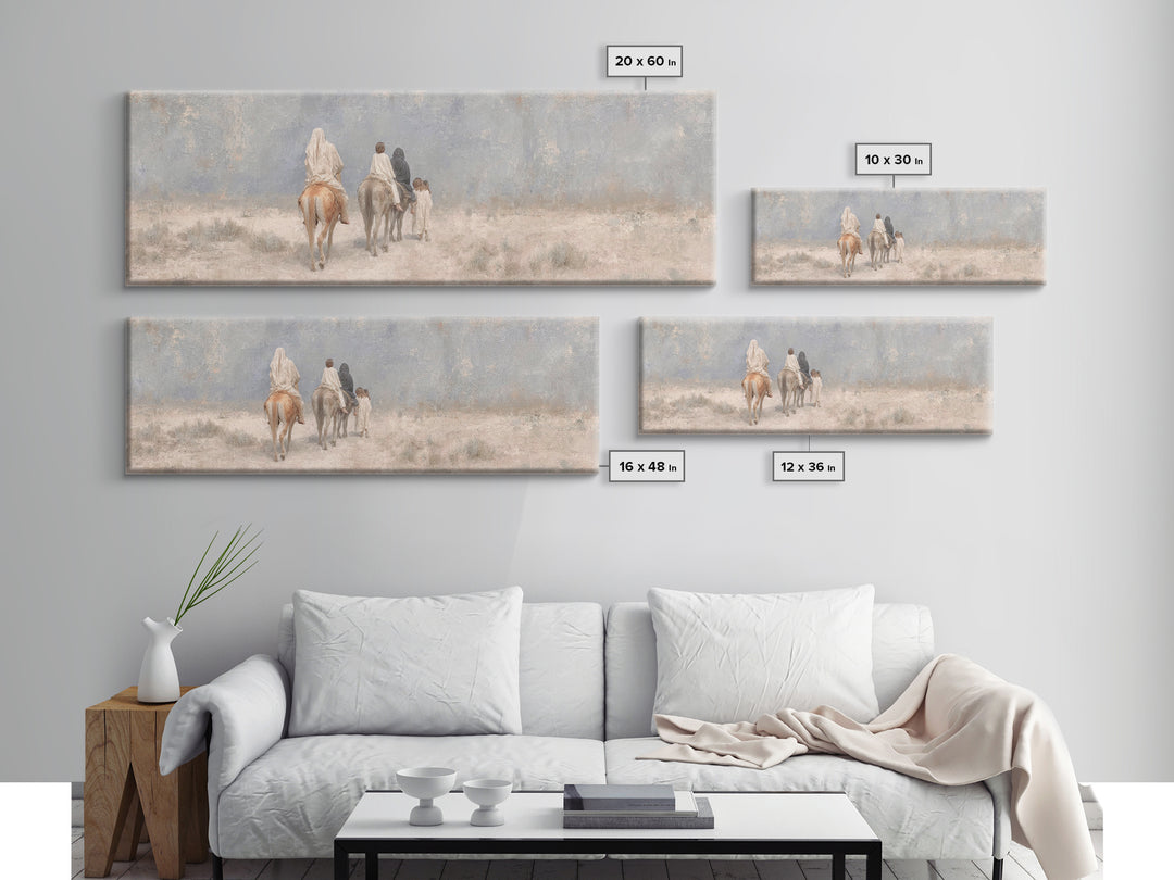 Quiet Exile Road – Framed Canvas Print – Christian Art Canvas – Panoramic Painting – Christian Wall Art – Christmas Art – Christian Home De