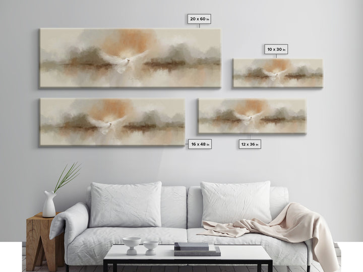 Majestic Spirit Rise | Framed Canvas Print | Christian Wall Art | Panoramic Art | Christian Art Canvas | Christian Gift | Christmas Art