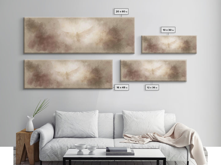 Holy Light Ascension | Framed Canvas Print | Christian Art | Panoramic Wall Art | Christian Canvas | Christmas Art | Christian Painting