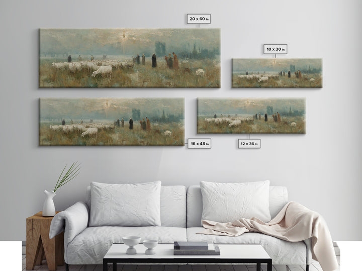 Sunset Promise Path - Framed Canvas Print - Christian Art Canvas - Panoramic Painting - Christian Wall Art - Jesus Painting - Christian Chr