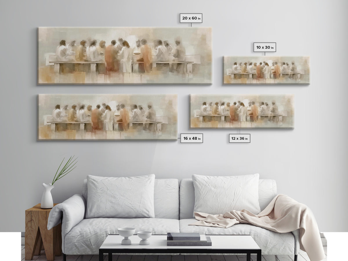 Upper Room Glow | Framed Canvas Print | Panoramic Art | Jesus Canvas Art | Christian Art Work | Large Christian Painting