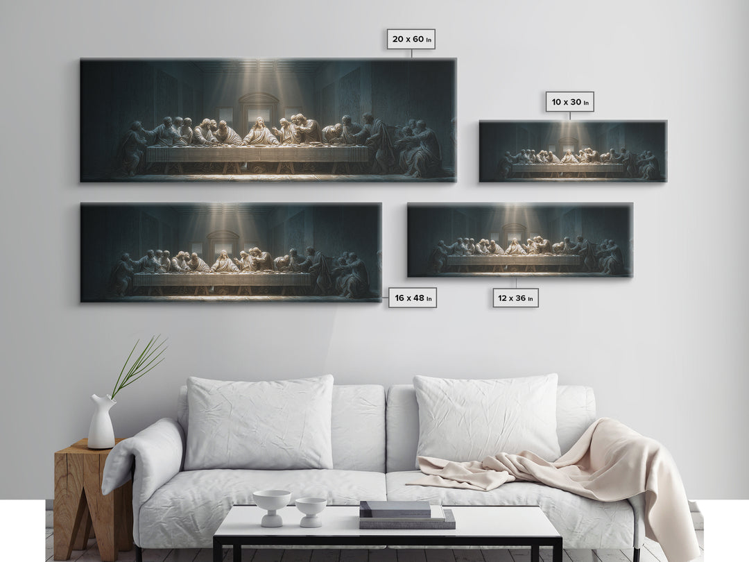 Quiet Covenant Moment, Framed Canvas Print, Panoramic Painting, Christian Art Canvas, Jesus Wall Art, Christian Art Print