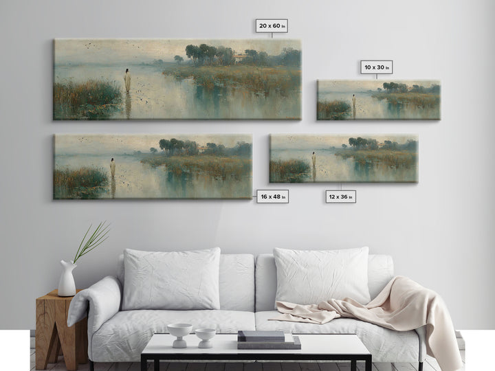 Light Of His Peace, Framed Canvas Print, Panoramic Art, Christian Wall Art, Jesus Painting, Christian Art Canvas, Subtle Christian Art
