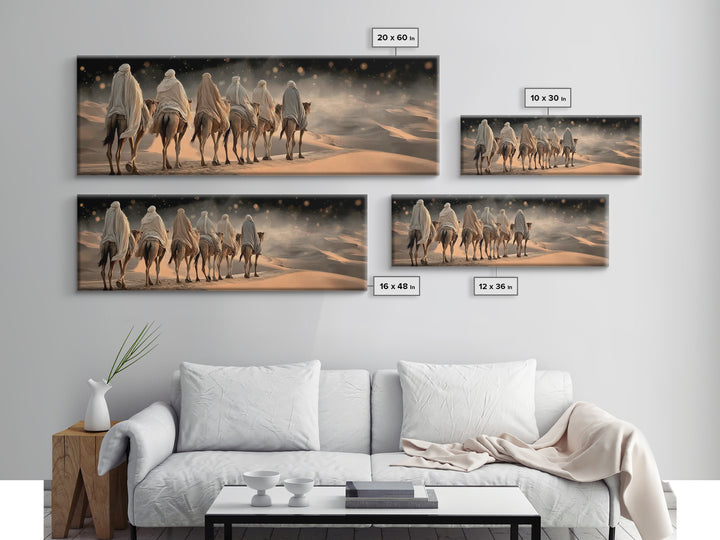 Desert Star Path | Framed Canvas Print | Christian Wall Art | Panoramic Painting | Christian Art Canvas | Christmas Art | Jesus Art Print