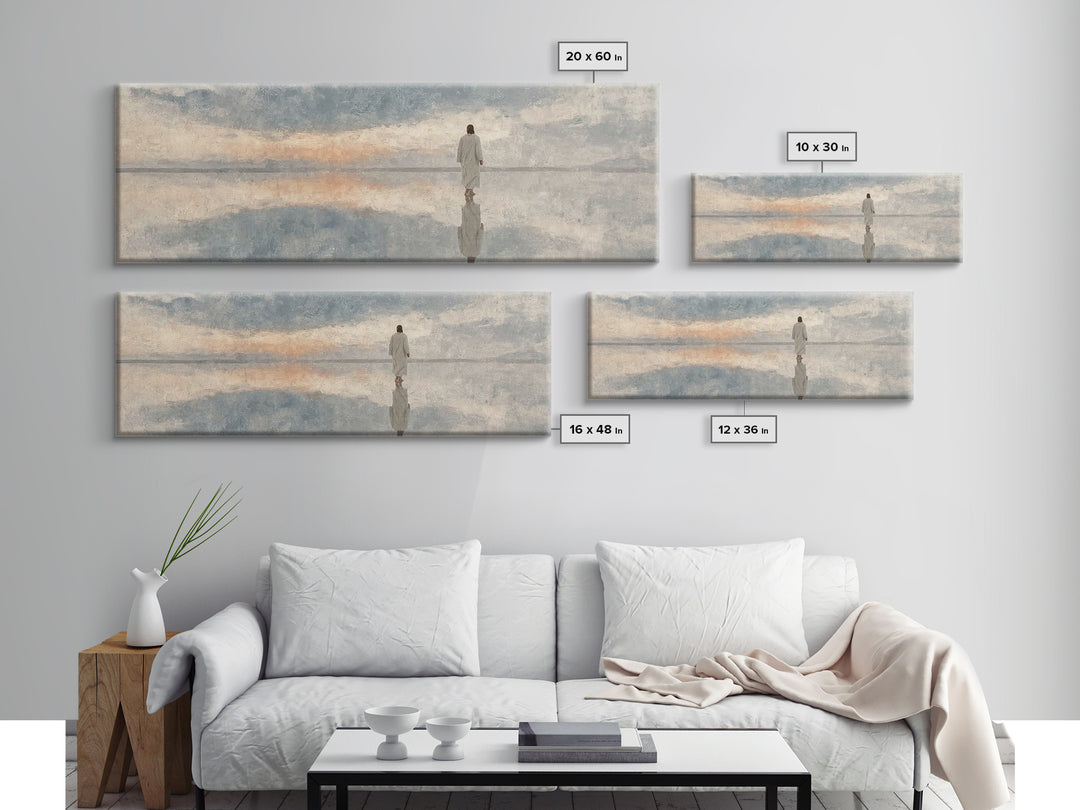 Walk Of Mercy - Framed Canvas Print - Panoramic Painting - Christian Art Canvas - Jesus Painting - Christian Wall Art - Modern Christian Ar