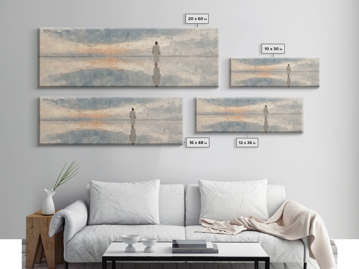 Walk Of Mercy - Framed Canvas Print - Panoramic Painting - Christian Art Canvas - Jesus Painting - Christian Wall Art - Modern Christian Ar