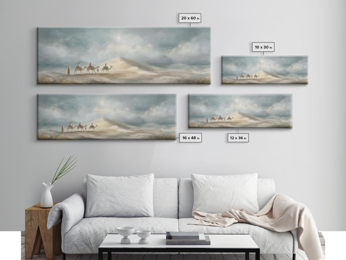Holy Star Caravan – Framed Canvas Print – Christian Art Canvas – Panoramic Art – Christian Wall Art – Christmas Art – Jesus Art Print