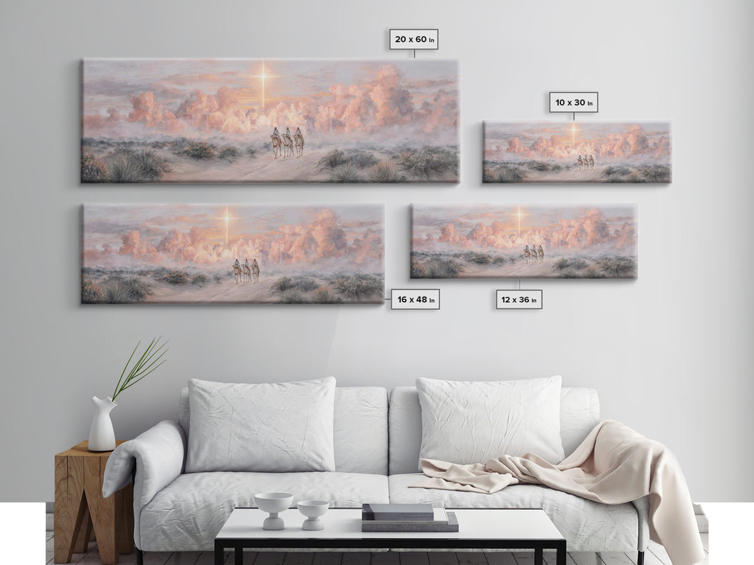 Dawn of Wonder – Framed Canvas Print – Christian Christmas Art – Panoramic Wall Art – Christian Art Print – Modern Christian Art – Christma