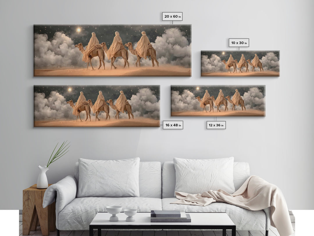 Star of Hope, Framed Canvas Print, Christian Art Print, Panoramic Art, Christmas Art, Christian Christmas Decor, Christian Wall Art
