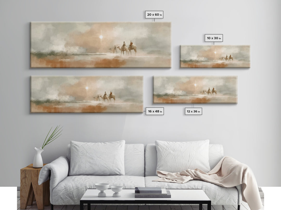 Holy Caravan | Framed Canvas Print | Christian Wall Art | Panoramic Frame | Christmas Art Work | Christian Art Canvas | Christian Christmas