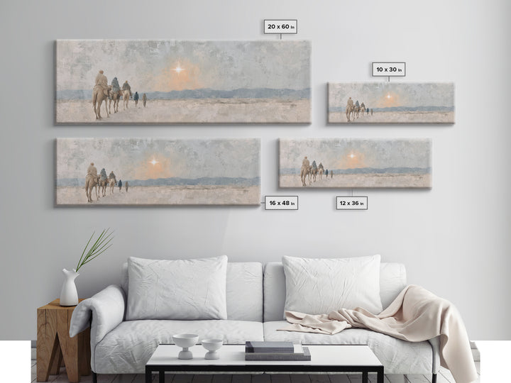 Celestial Promise, Framed Canvas Print, Christian Art Canvas, Panoramic Print, Christmas Art, Christian Decor for Home, Christian Christmas