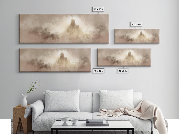 Heavenly Presence – Framed Canvas Print – Christian Art Canvas – Panoramic Wall Art – Jesus Christmas Art – Christian Wall Art – Christmas