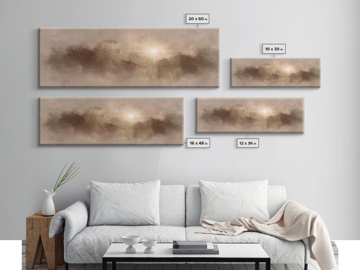 Night Of Glory | Framed Canvas Print | Christian Art Canvas | Panoramic Wall Art | Christmas Art Prints | Christian Christmas Art | Christi