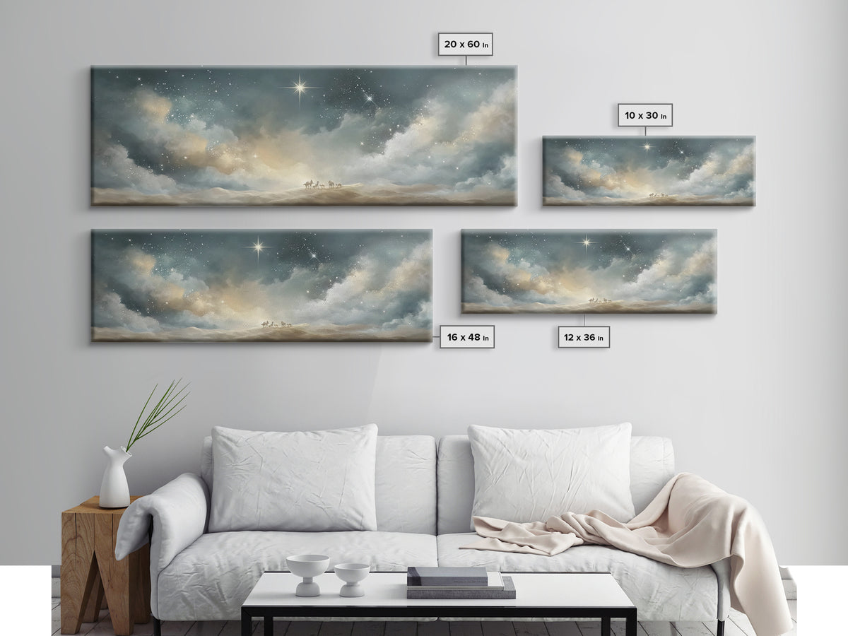 Divine Star – Framed Canvas Print – Christian Art Canvas – Panoramic Print – Christmas Wall Art – Christian Christmas Art – Christian Art P