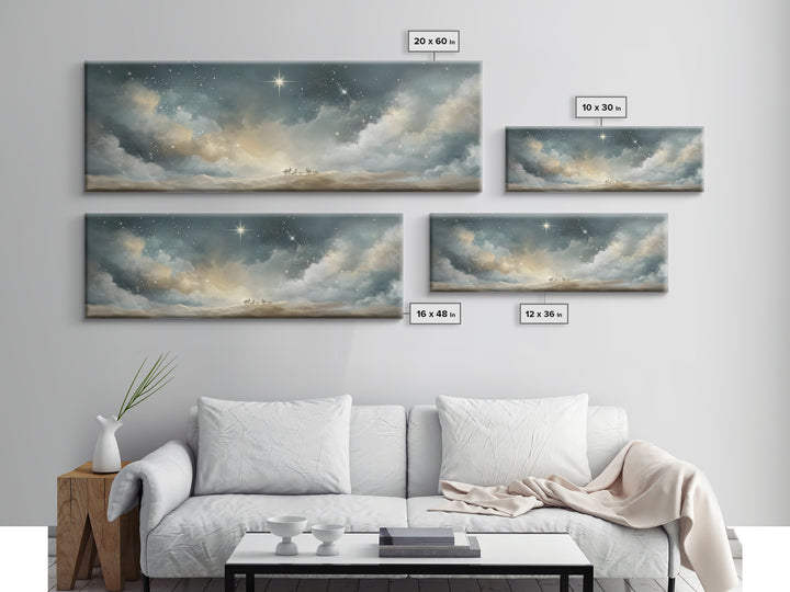 Divine Star – Framed Canvas Print – Christian Art Canvas – Panoramic Print – Christmas Wall Art – Christian Christmas Art – Christian Art P
