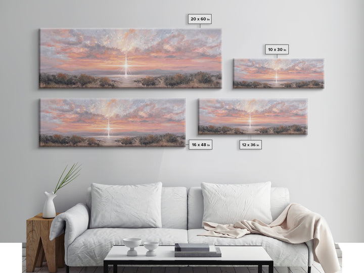 Radiant Bethlehem Sky | Framed Canvas Print | Christian Wall Art | Christian Art Canvas | Panoramic Painting | Christmas Art | Christian Gi