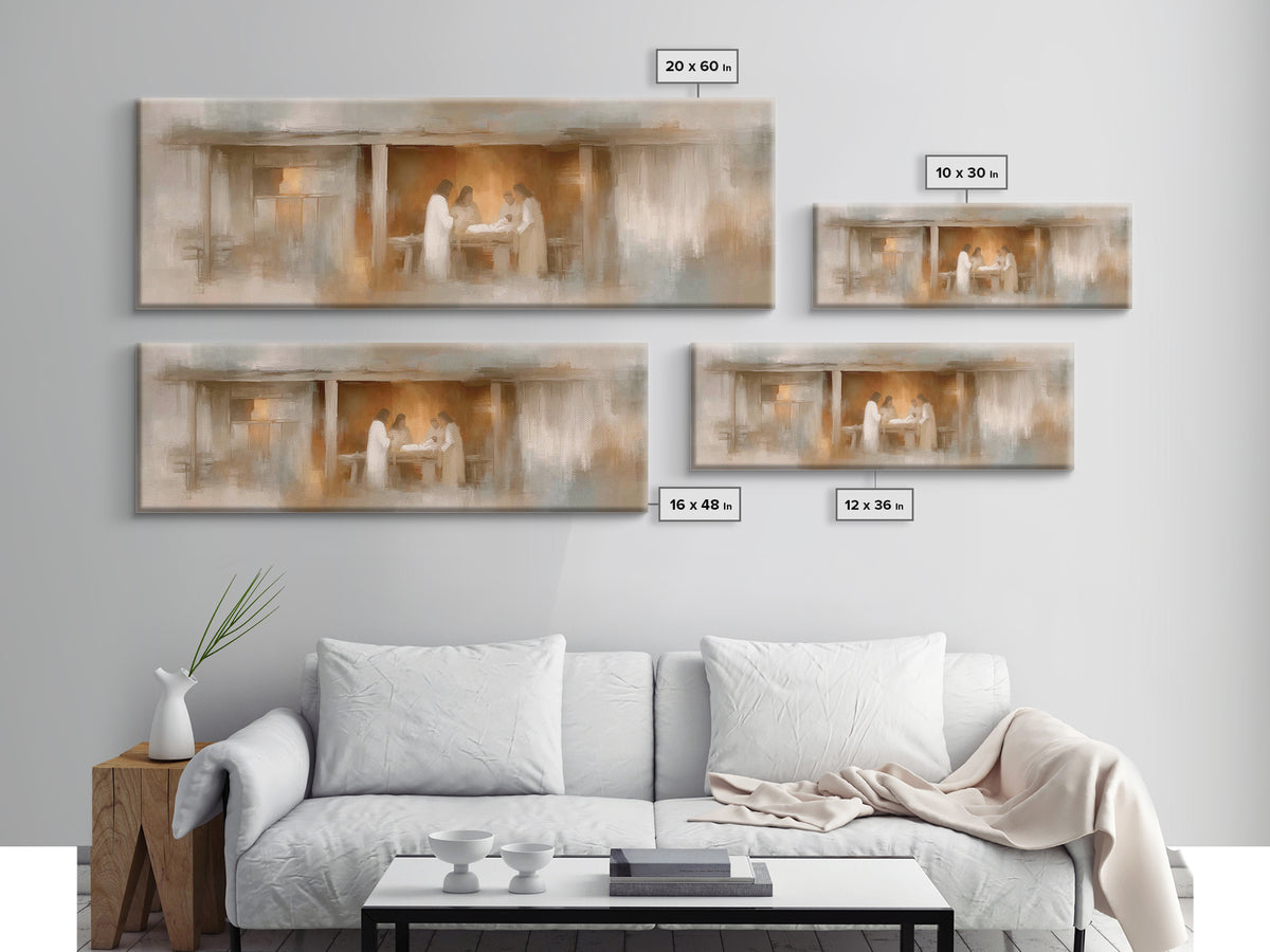 Stable Of Peace, Framed Canvas Print, Christian Wall Art, Christian Art Canvas, Panoramic Art, Christmas Art, Christian Christmas Decor