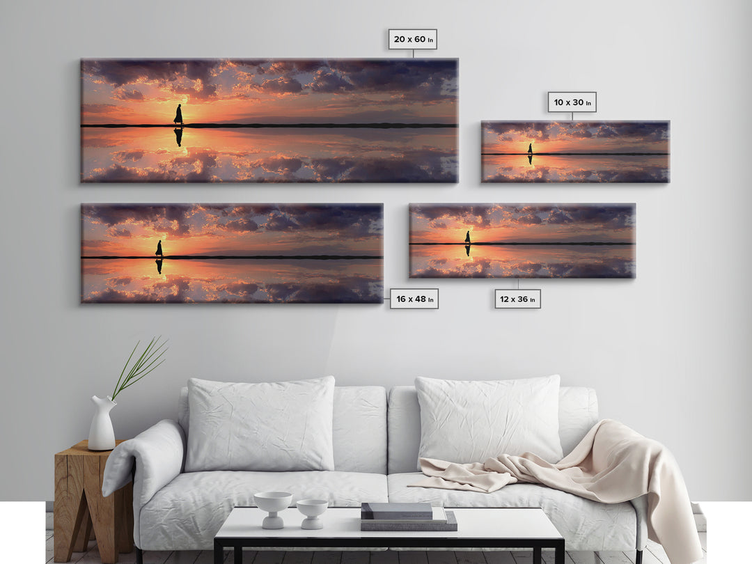 Dawn Of Grace - Framed Canvas Print - Panoramic Painting - Christian Art Canvas - Jesus Painting - Christian Wall Art - Large Christian Art
