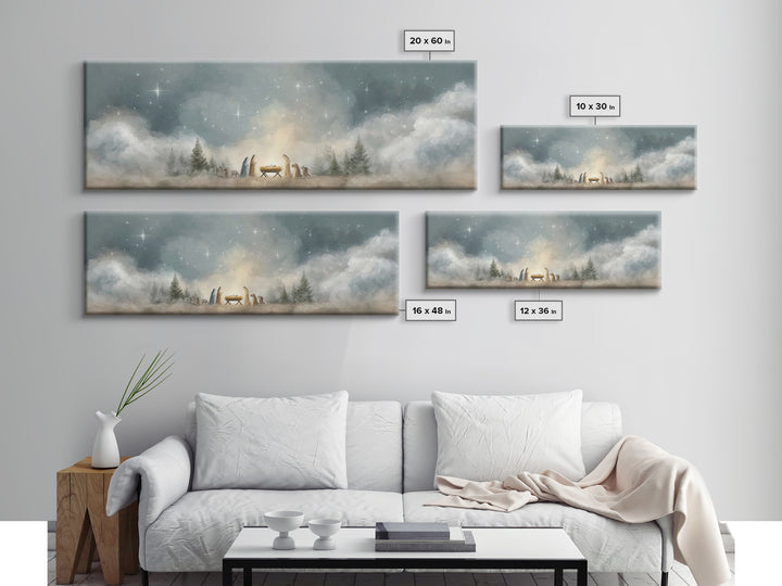 Star Of Winter Grace – Framed Canvas Print – Panoramic Art – Christian Wall Art – Christian Art Canvas – Christmas Art – Jesus Painting – C