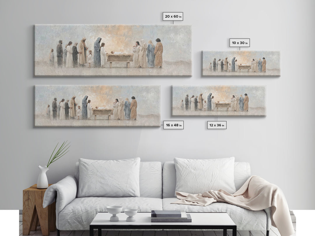 Children Of The Promise | Framed Canvas Print | Panoramic Print | Christian Wall Art | Christian Art Canvas | Christmas Art | Christian Chr