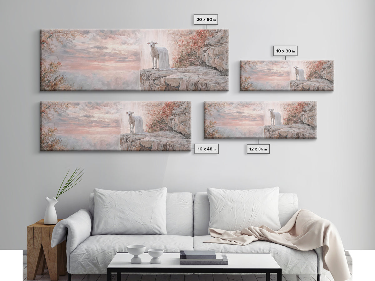 Silent Birth Grace | Framed Canvas Print | Christian Christmas Art | Christian Wall Art | Panoramic Art | Christian Art Canvas | Jesus Pain