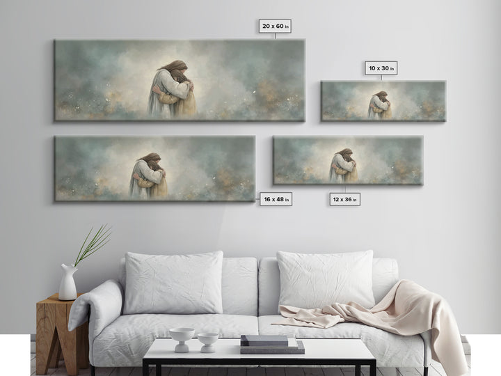Guiding Mercy – Framed Canvas Print – Christian Wall Art – Jesus Painting – Panoramic Art – Christian Art Canvas – Christian Gift