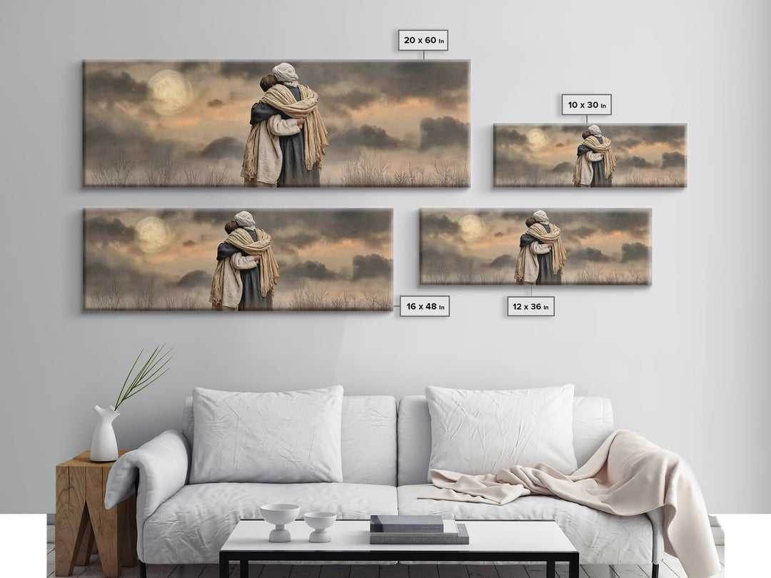 Gentle Leading – Framed Canvas Print – Christian Wall Art – Christian Art Canvas – Jesus Painting – Panoramic Painting – Christian Decor