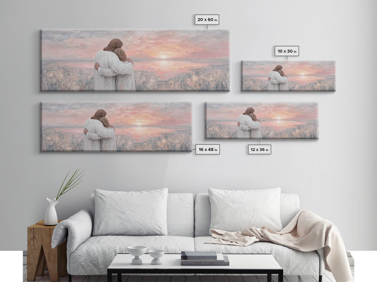 Eternal Hope, Framed Canvas Print, Christian Wall Art, Jesus Painting, Panoramic Art, Christian Art Canvas, Christian Christmas Art