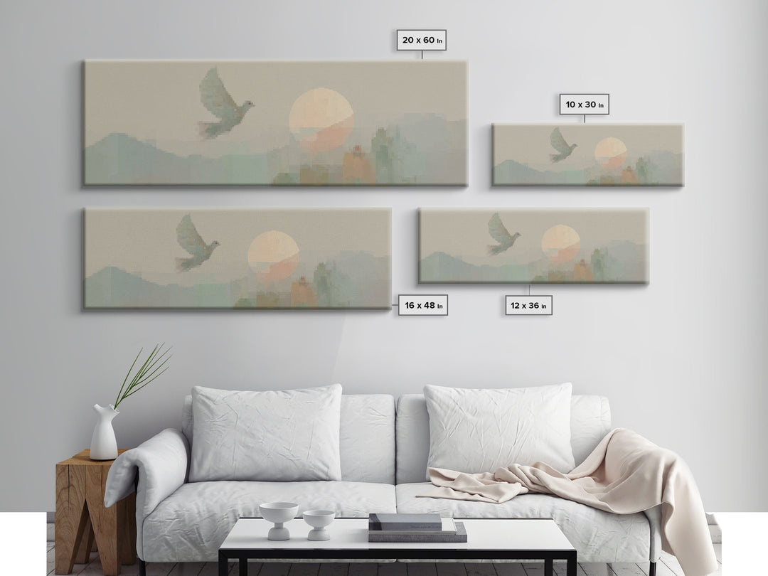 Solitude In Faith - Framed Canvas Print - Panoramic Art - Christian Art Canvas - Jesus Painting - Christian Wall Art - Modern Christian Pai