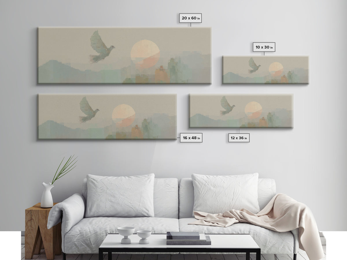 Solitude In Faith - Framed Canvas Print - Panoramic Art - Christian Art Canvas - Jesus Painting - Christian Wall Art - Modern Christian Pai
