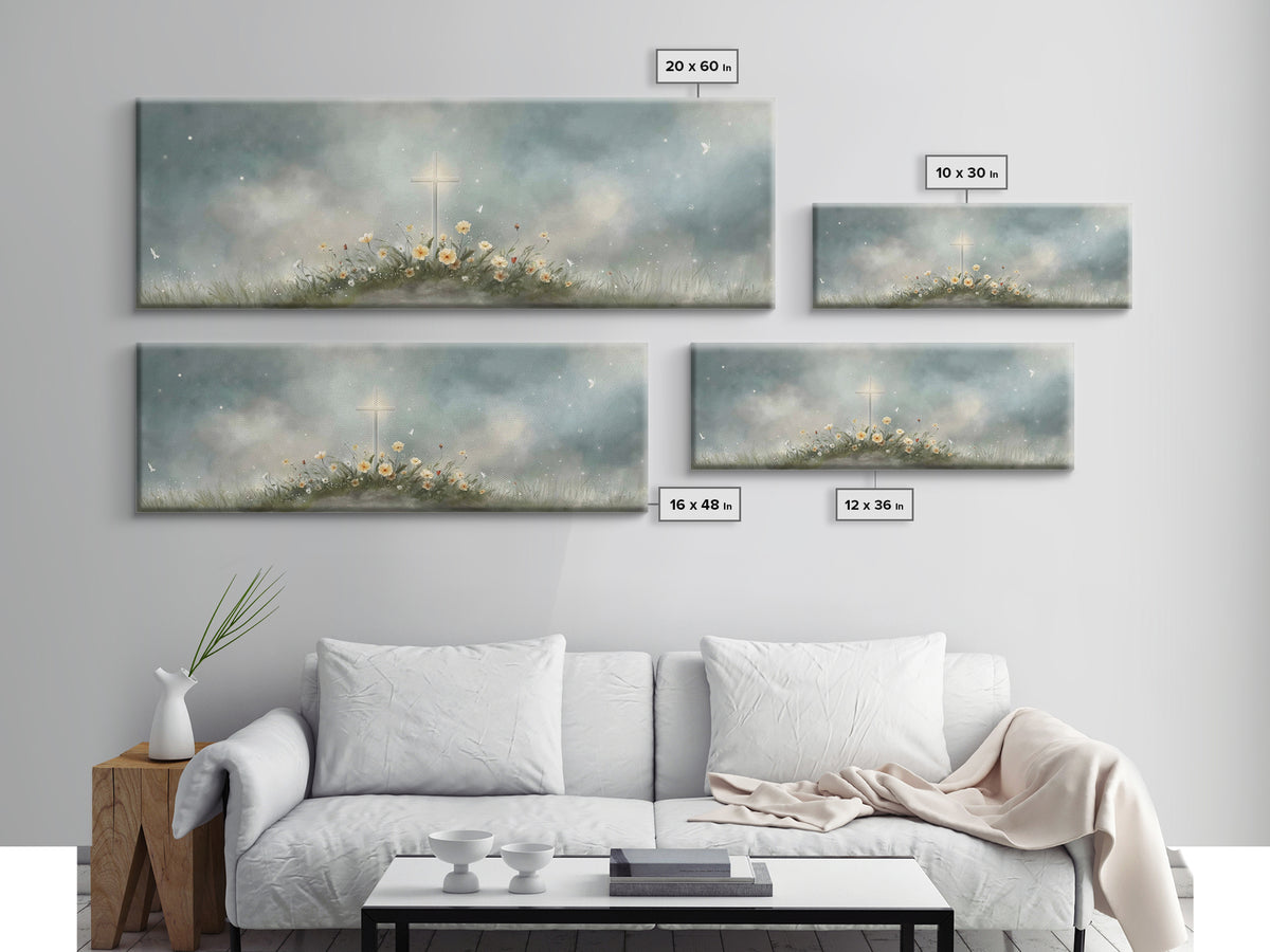 Cross Of Peace – Framed Canvas Print – Christian Wall Art – Christian Art Canvas – Panoramic Wall Art – Christian Decor – Christian Gift