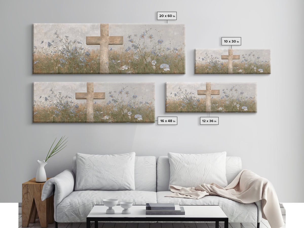Cross Of Renewal – Framed Canvas Print – Christian Art Canvas – Christian Wall Art – Panoramic Art – Christian Art – Christian Gift