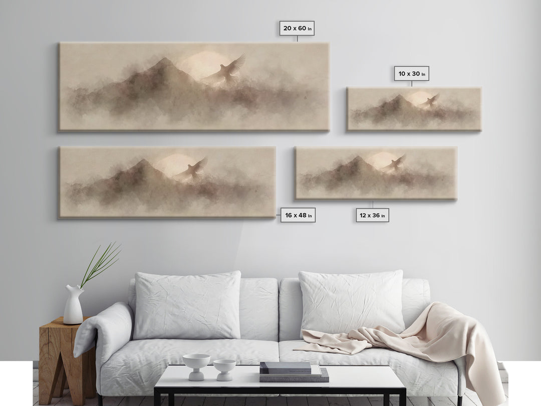 Promise Of The Dove | Framed Canvas Print | Panoramic Frame | Christian Wall Art | Christian Art Canvas | Modern Christian Art | Christian