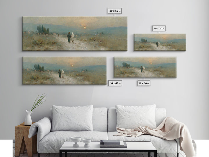 Sunset Journey Grace | Framed Canvas Print | Christian Wall Art | Christian Art Canvas | Extra Wide Art | Christian Painting | Christmas Ar