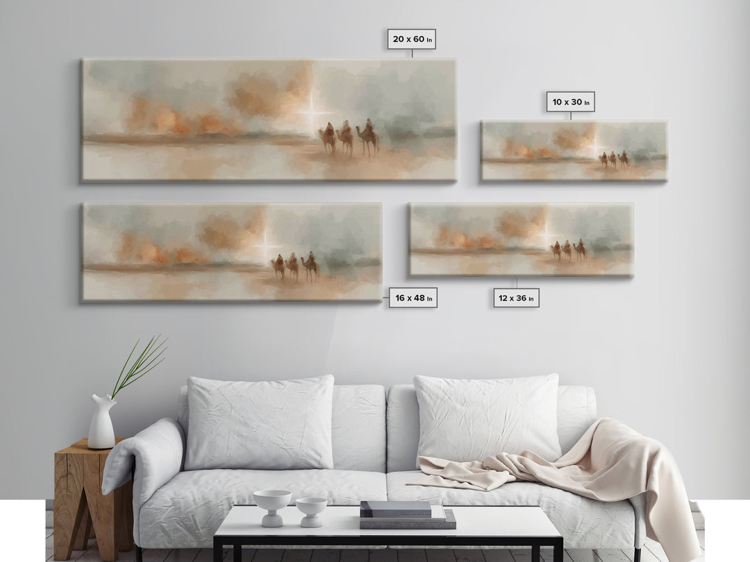 Holy Star Caravan – Framed Canvas Print – Christian Wall Art – Christian Art Canvas – Panoramic Wall Art – Christmas Art – Christian Gift