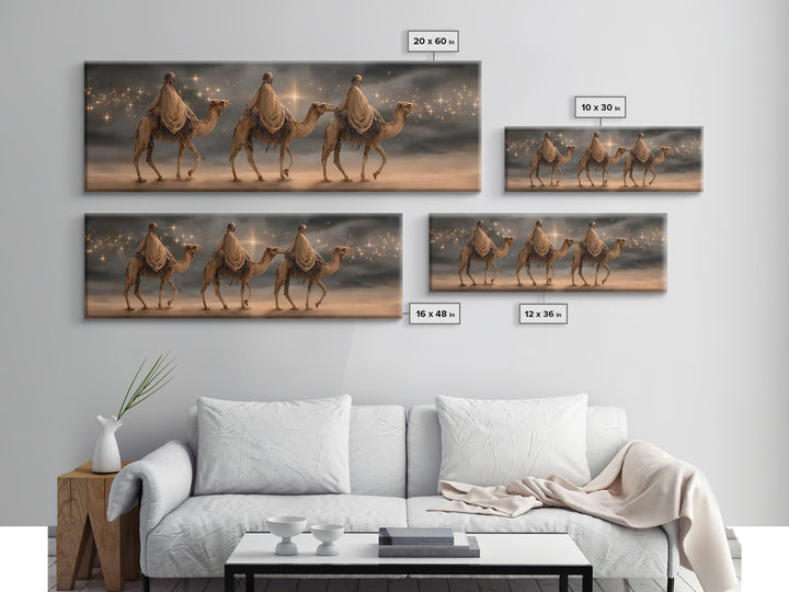 Three Kings Procession | Framed Canvas Print | Panoramic Painting | Christian Wall Art | Christian Art Canvas | Christmas Art | Christian P