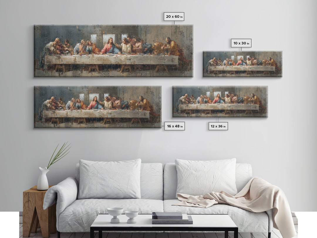 Holy Feast Harmony – Framed Canvas Print – Christian Wall Art – Christian Art Canvas – Panoramic Painting – Christian Decor