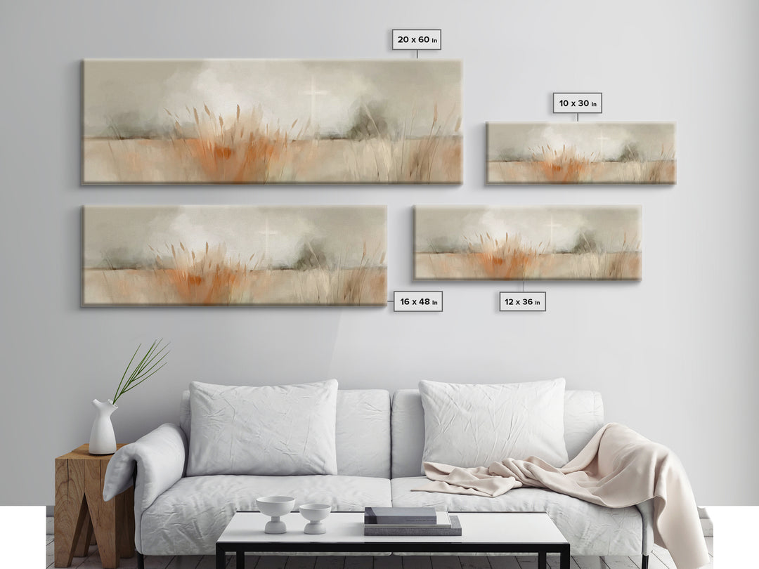 Fields Of Promise – Framed Canvas Print – Christian Wall Art – Christian Art Canvas – Panoramic Art – Christian Decor