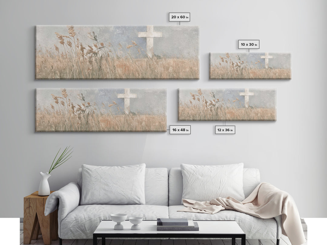 Harvest Of Faith, Framed Canvas Print, Christian Art Canvas, Christian Wall Art, Panoramic Print, Christian Decorations
