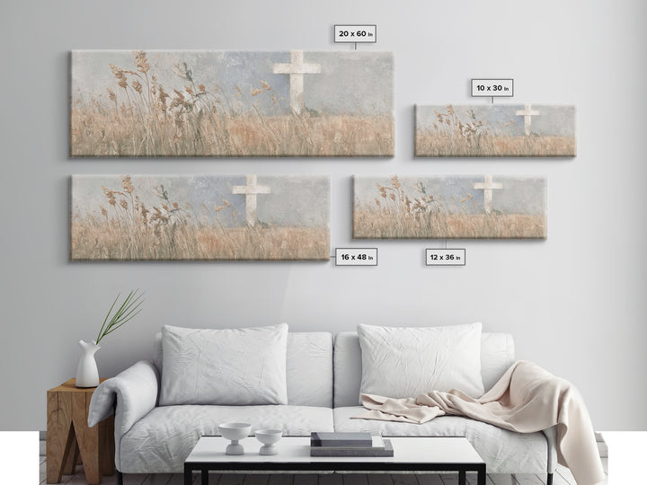 Harvest Of Faith, Framed Canvas Print, Christian Art Canvas, Christian Wall Art, Panoramic Print, Christian Decorations