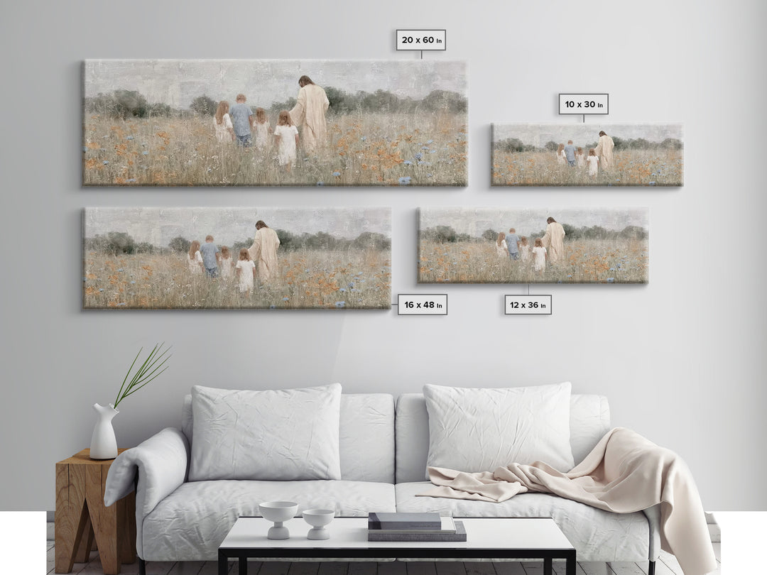 Blossoms Of Grace – Framed Canvas Print – Christian Wall Art – Jesus Painting – Christian Art Canvas – Panoramic Art – Christian Decor – Ch