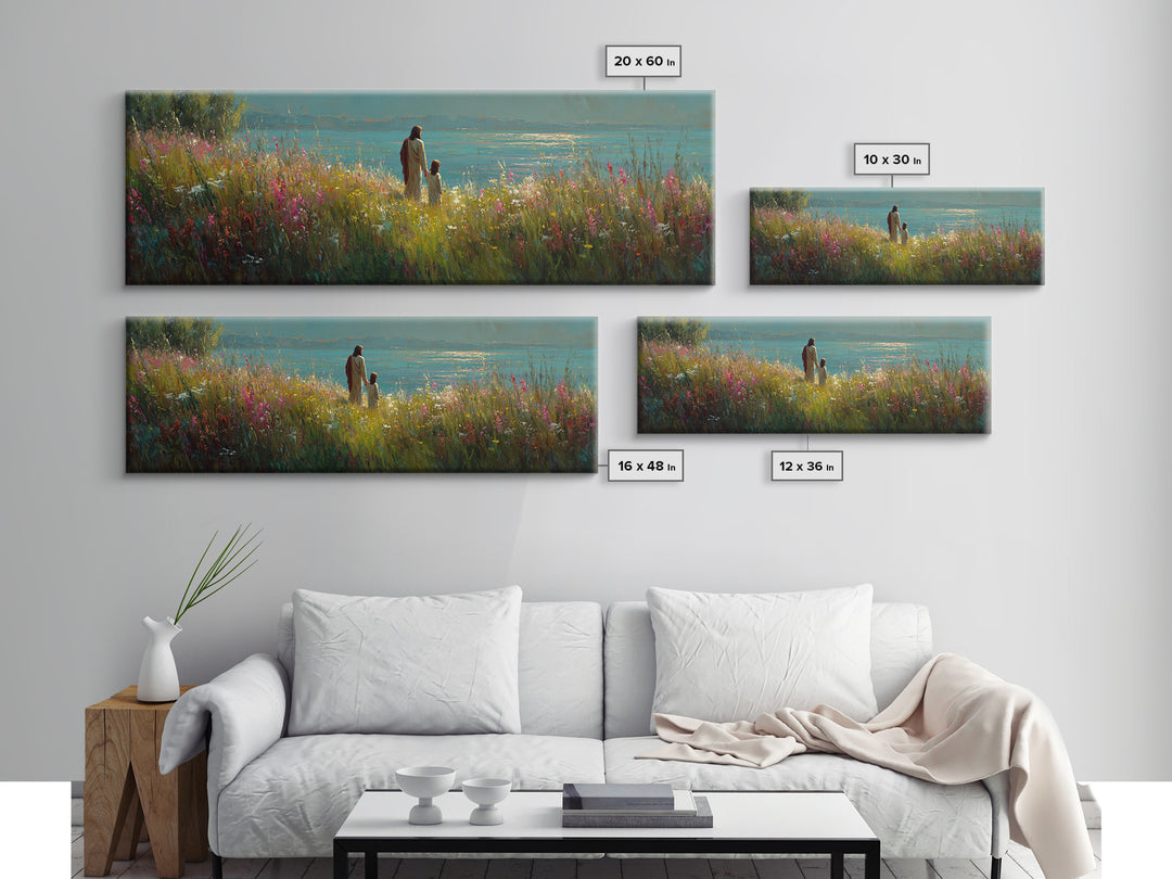 River Of Light – Framed Canvas Print – Christian Decor – Christian Art Canvas – Panoramic Print – Jesus Painting – Christian Wall Art – Chr