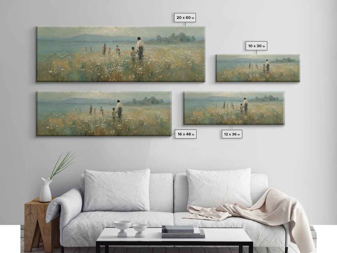 Garden Of Peace | Framed Canvas Print | Christian Art Canvas | Christian Wall Art | Jesus Painting | Panoramic Frame | Christian Decoration