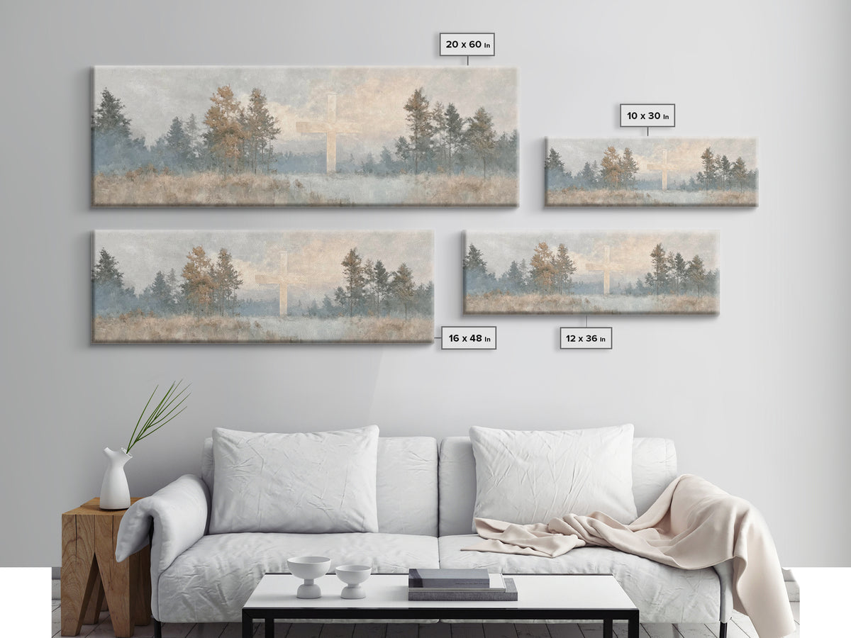 Forest Of Salvation | Framed Canvas Print | Panoramic Wall Art | Christian Art Canvas | Christian Painting | Christian Decor | Christian Ar