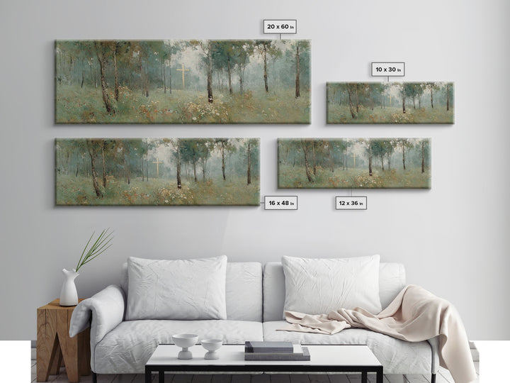 Cross Of Hope – Framed Canvas Print – Panoramic Painting – Christian Wall Art – Christian Art Canvas – Christian Christmas Art – Christian