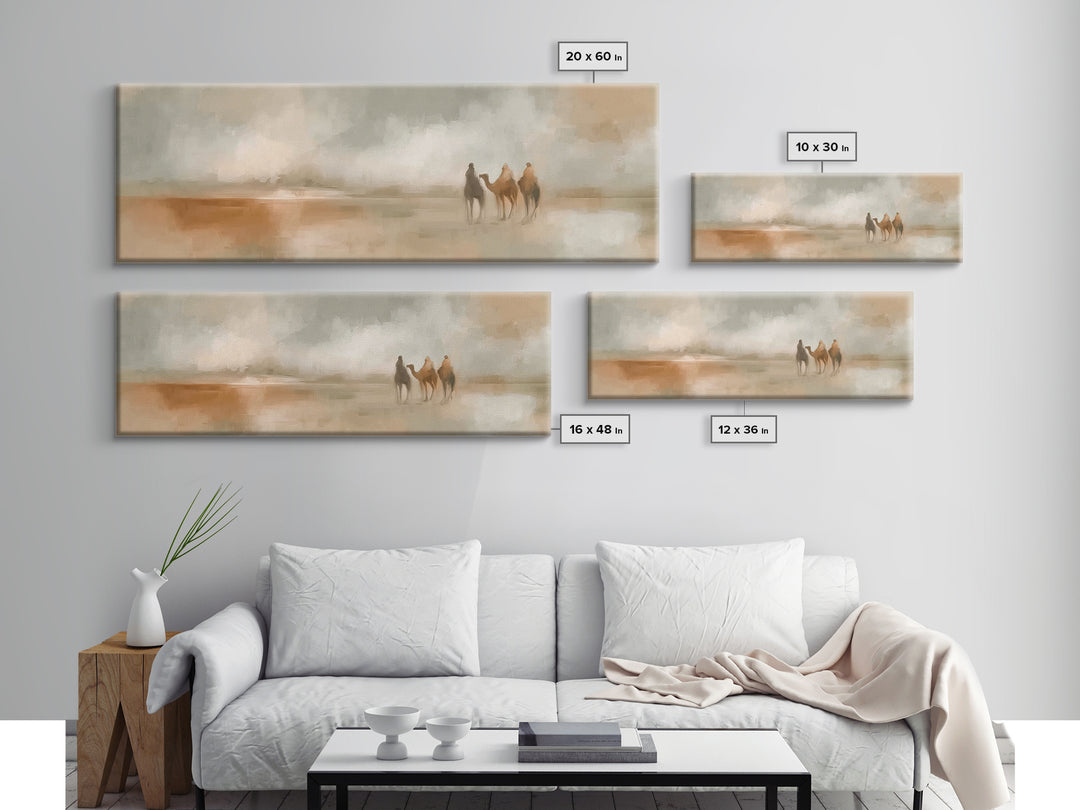Wandering Saints | Framed Canvas Print | Christian Wall Art | Jesus Painting | Panoramic Art | Christian Art Canvas