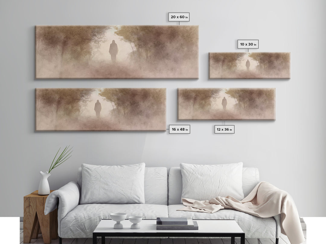 Holy Dawn Silhouette | Framed Canvas Print | Panoramic Painting | Christian Wall Art | Christian Art Canvas | Jesus Painting | Christian De