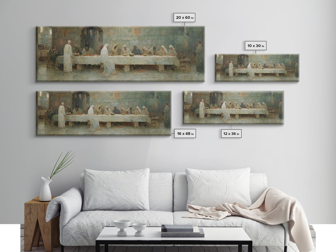 Humble Table Fellowship | Framed Canvas Print | Panoramic Art | Christian Art Canvas | Christian Wall Art | Christian Painting | Christian